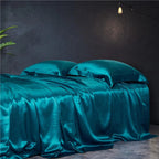 Eloise Aqua Marine Luxury Pure Mulberry Silk Bedding Set