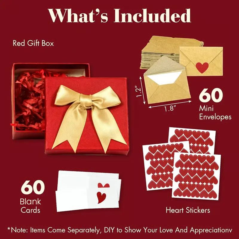 💌DIY Love Notes Box - Mini Blank Cards & Envelopes