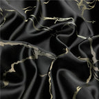 Nero Black Marble Luxury Egyptian Cotton Satin Bedding Set