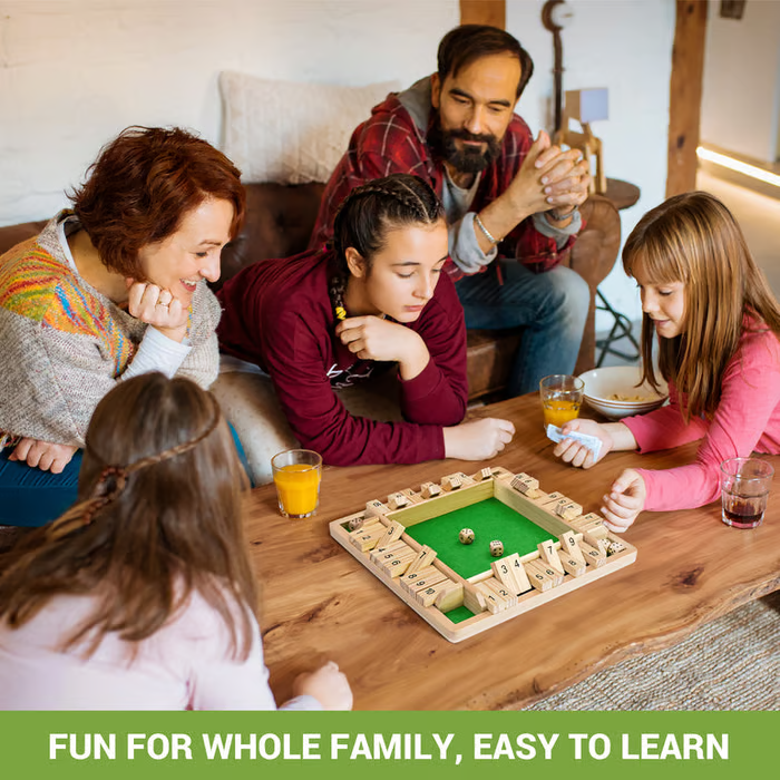 🎅2025 Christmas Hot Sale - SHUT THE BOX-WOODEN DICE BOARD GAME