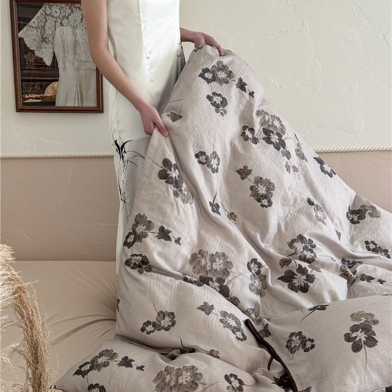Zen Mind Ink Floral Bedding Set