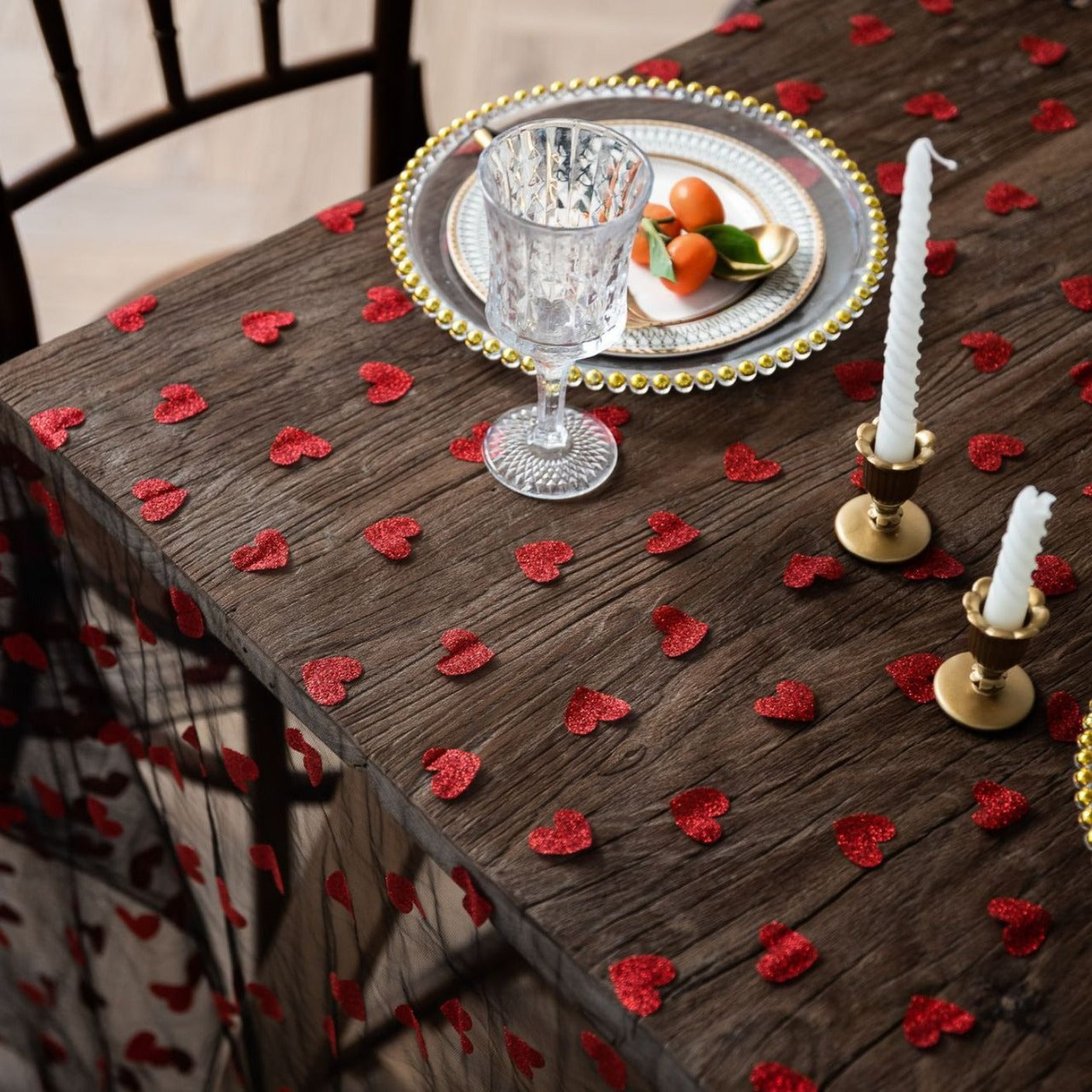 Love Heart Mesh Tablecloth