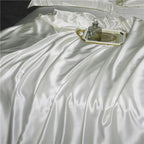 Eloise Pearl White Luxury Pure Mulberry Silk Bedding Set