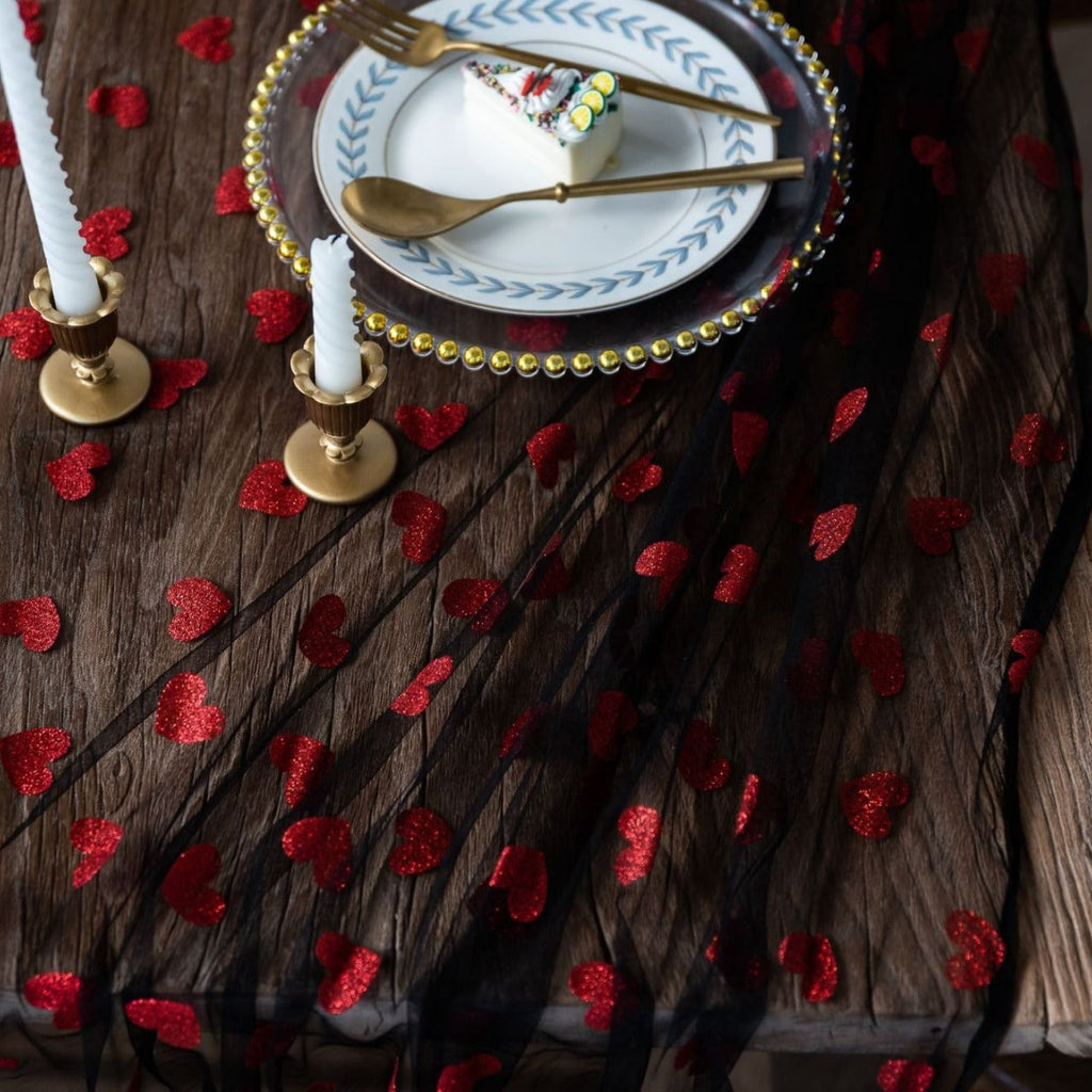 Love Heart Mesh Tablecloth