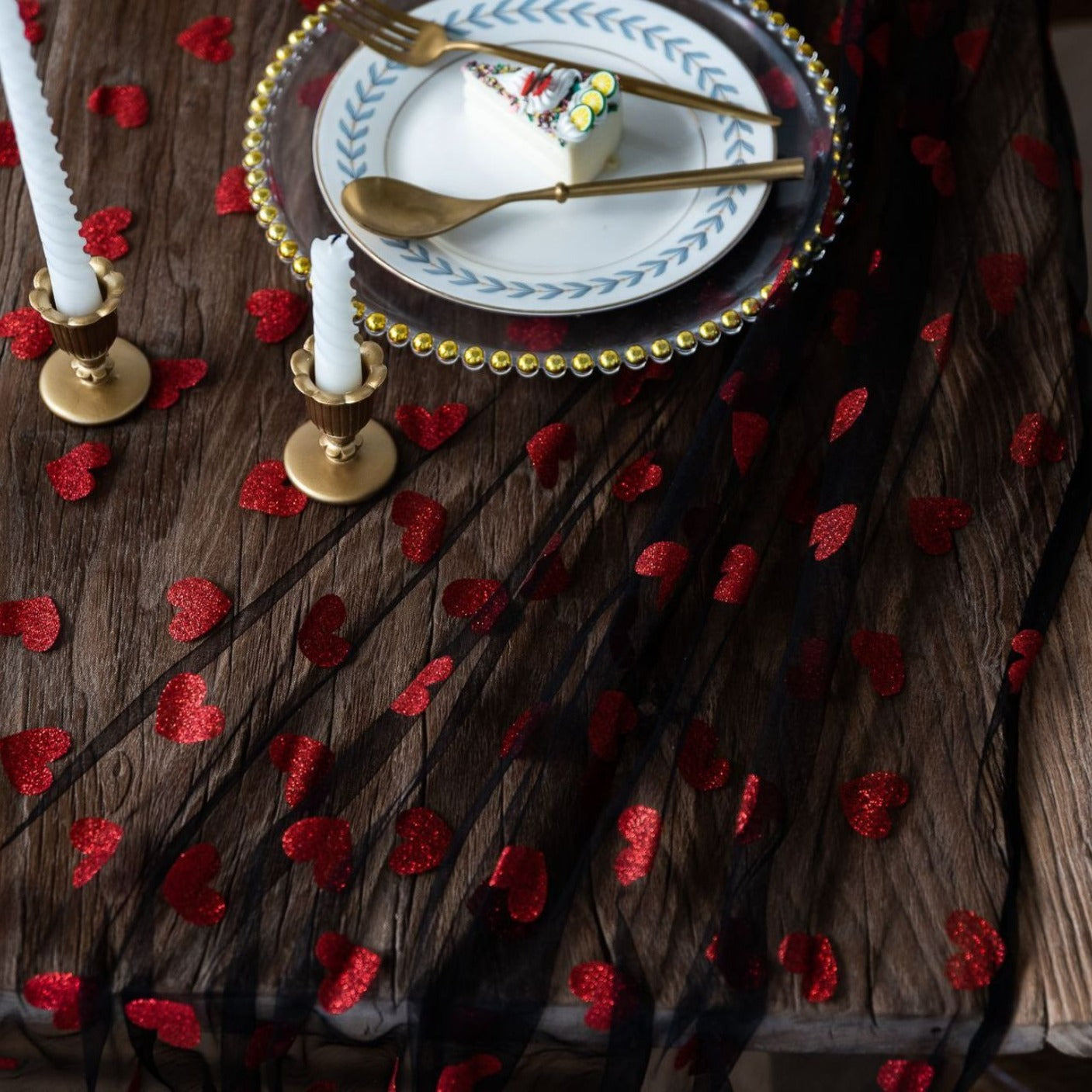 Love Heart Mesh Tablecloth