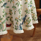 Nature's Songbird Fringe Tablecloth