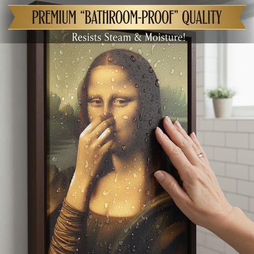 Hot Sale 🔥Holding Nose Bathroom Canvas Art（Frame not included）