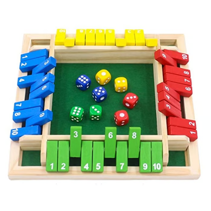🎅2025 Christmas Hot Sale - SHUT THE BOX-WOODEN DICE BOARD GAME