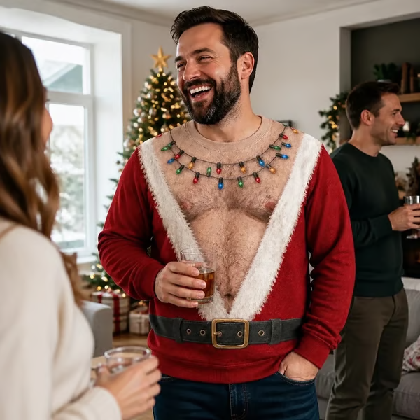 Fun Fuzzy Chest Christmas Sweatshirt