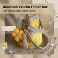 🏆🧵🌸Handmade Crochet Flower Tote 🌼✨