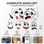 🔥Cartoon Face Stickers, Self-Adhesive Removable Decals with Glossy Finish, Multi-Surface Decor