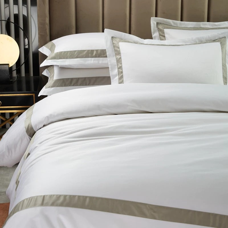 Vera Hotel Border Egyptian Cotton Bedding Set