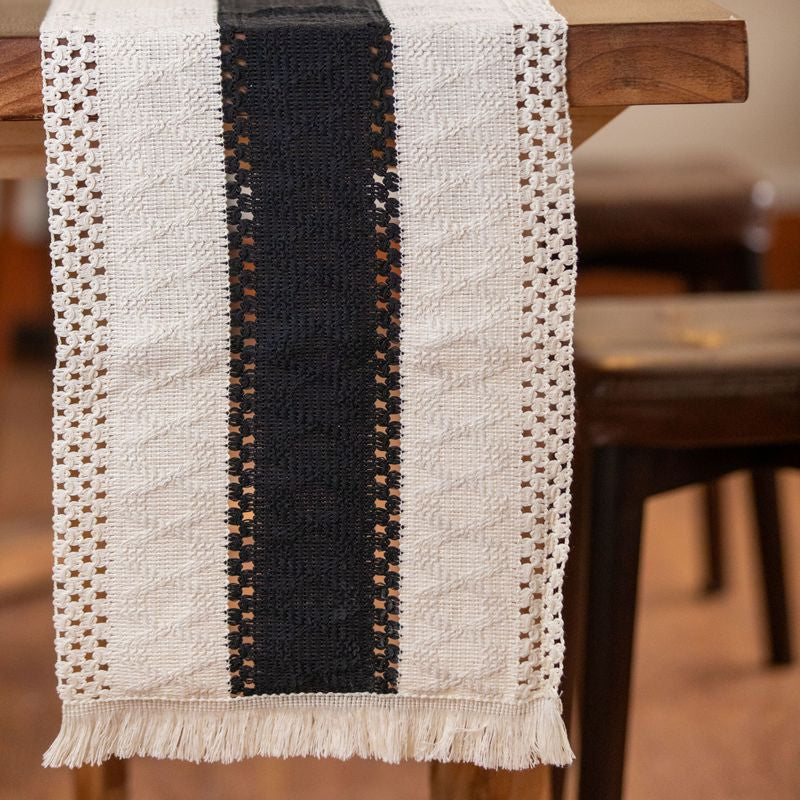 Nordic Woven Stripe Table Runner