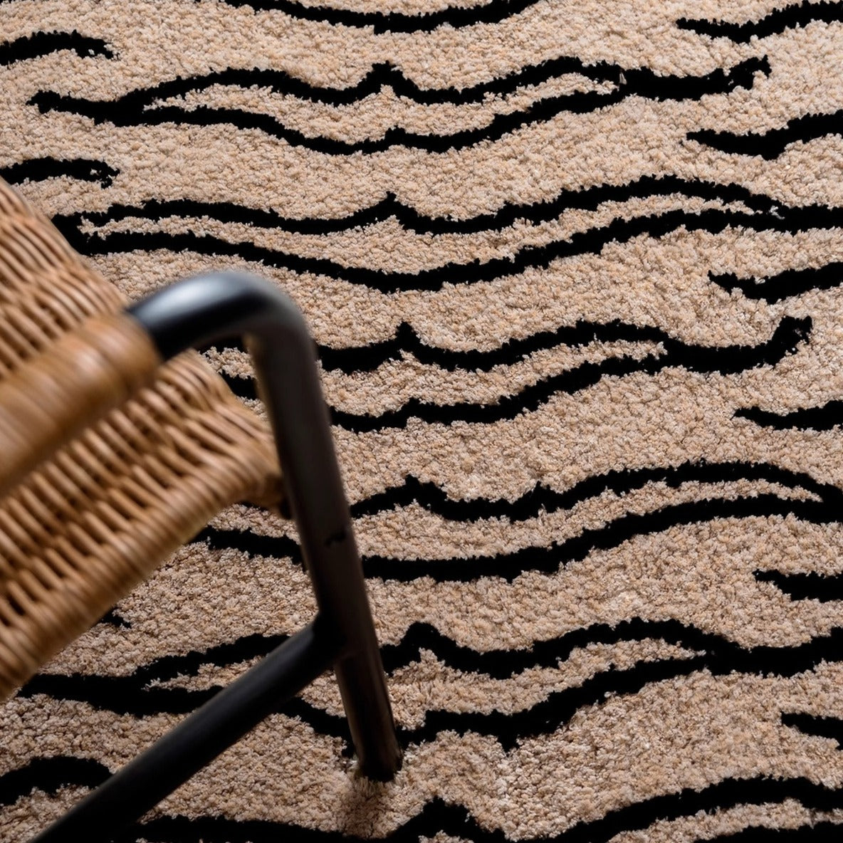 Beige Tiger Stripe Rug