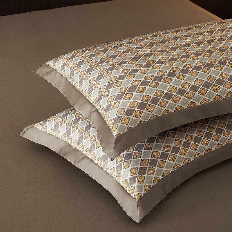 Lumiera Trellis Printed Luxury Egyptian Cotton Bedding Set