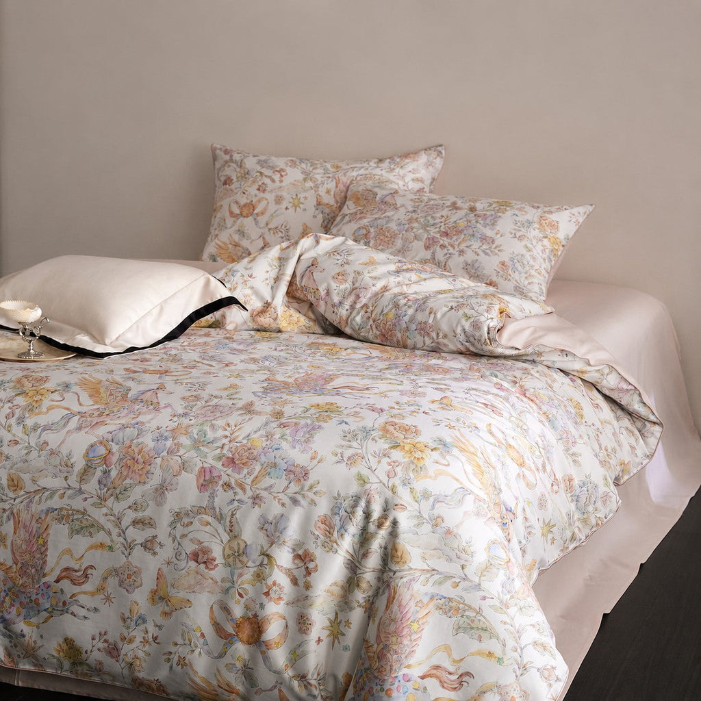 Celestine Unicorn Botanical Egyptian Cotton Bedding Set