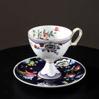 Noir Bloom Pedestal Teacup Set