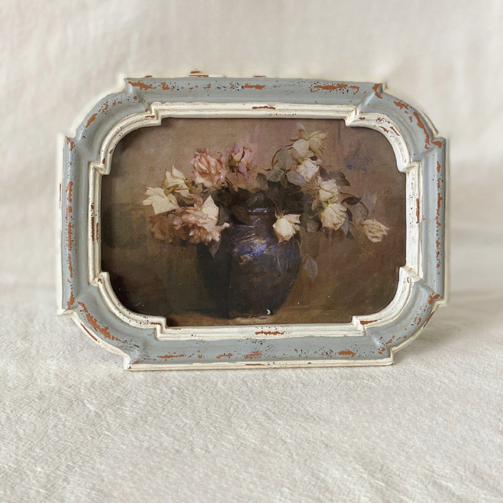Vintage Chipped Blue & White Frame