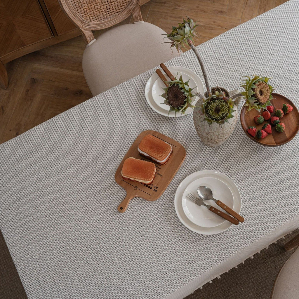 Waffle Tassel Tablecloth