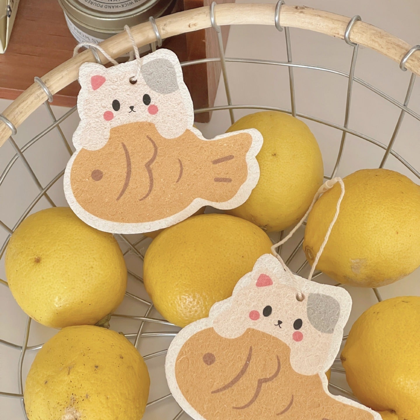 Taiyaki Kitty Dish Sponge Set