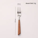 Wood Handle Silver Cutlery Set