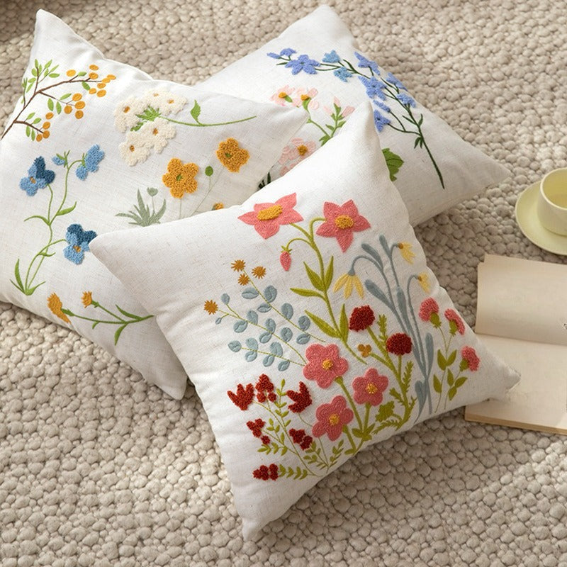 Folk Garden Embroidered Cushion