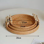 Morning Shore Rattan Tray Set