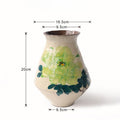 Green Rose Ceramic Vase