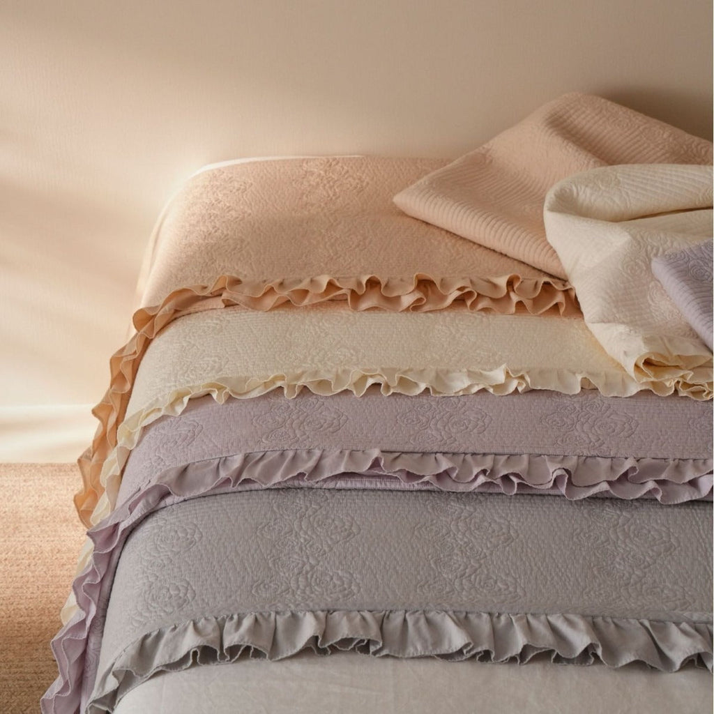 Buttercream Ruffle Summer Quilted Blanket