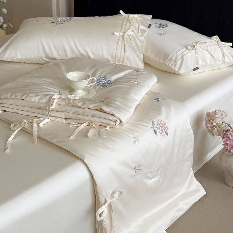 Hydrangea Whisper Summer Quilted Blanket