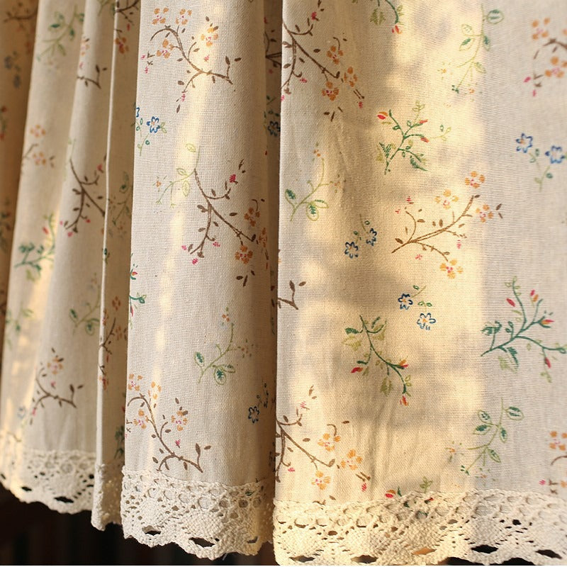 Wild Floral Lace Cabinet Curtain