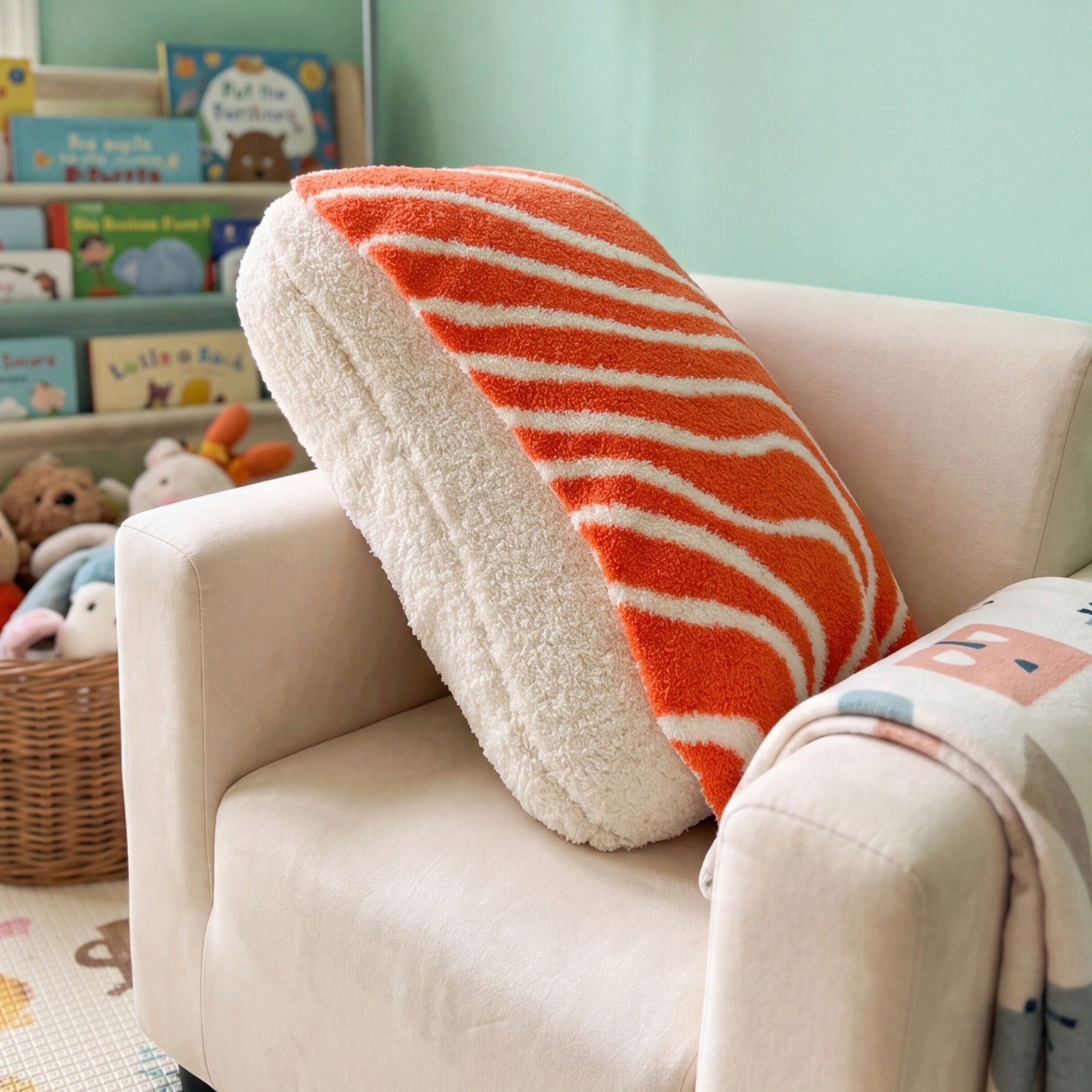 Kawaii Salmon Roll Cushion