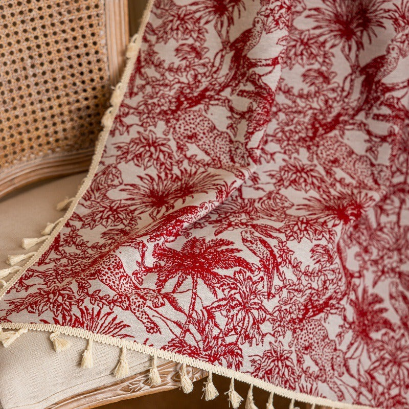 Red Palm Tassel Curtain