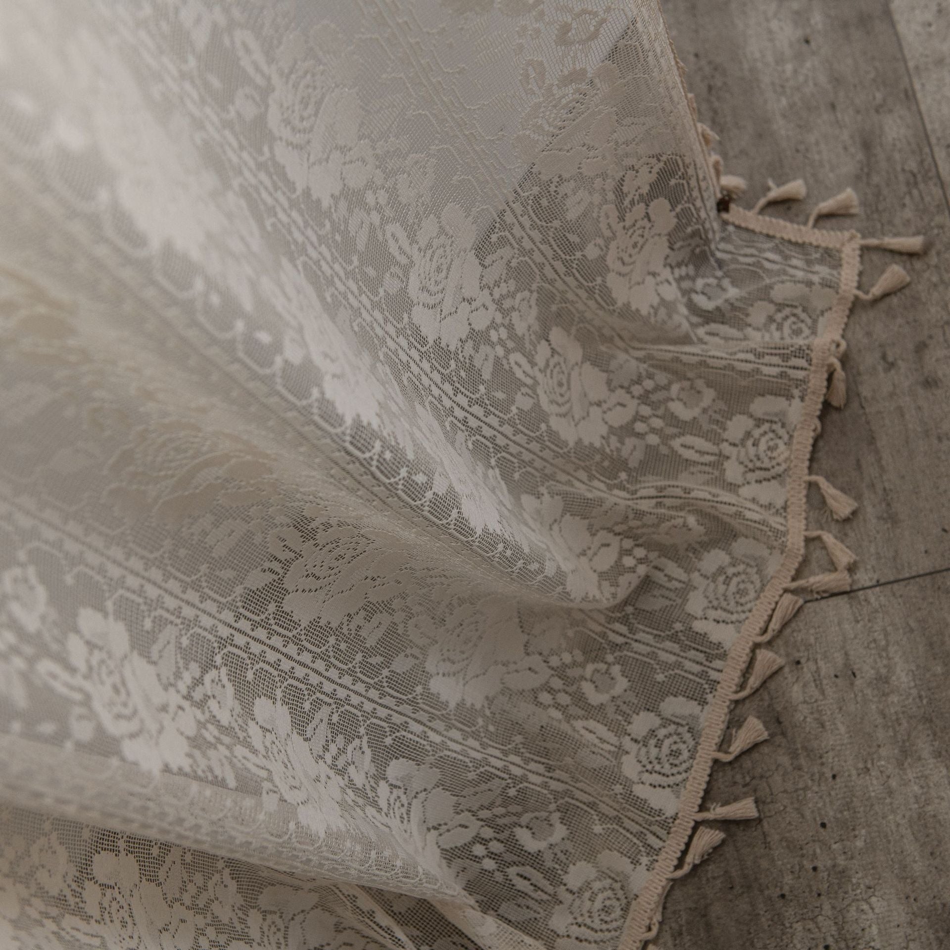 Rose Lace Tassel Curtain