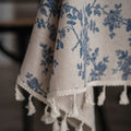 Retro Blooming Blue Table Cloth