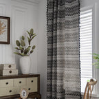 Wild Black Geometry Tassel Curtain