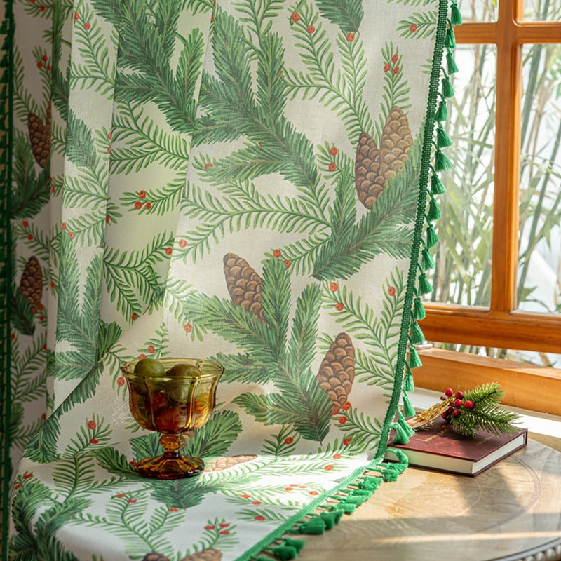 Pinecone Pine Needle Curtain