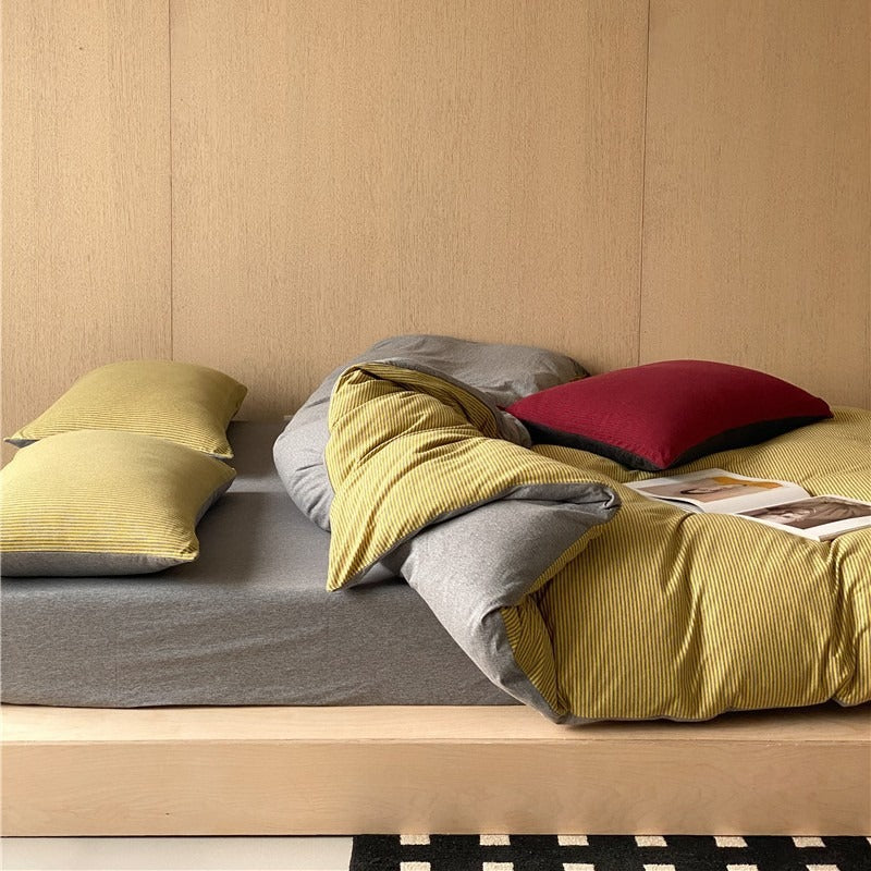 Knit Stripe Bedding Set
