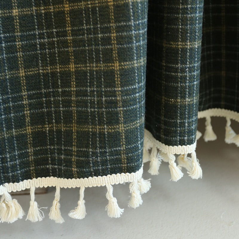 Green Tartan Cabinet Curtain