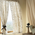 Dancing Bird & Lace Double-Layer Curtain