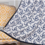Navy Petal French Lace Curtain