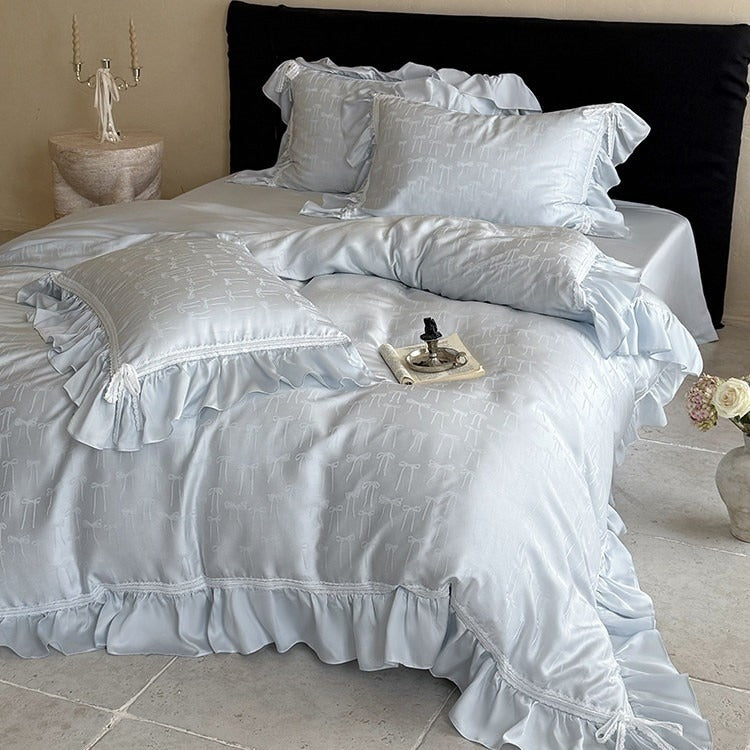 Vivian Bow Jacquard Bedding Set