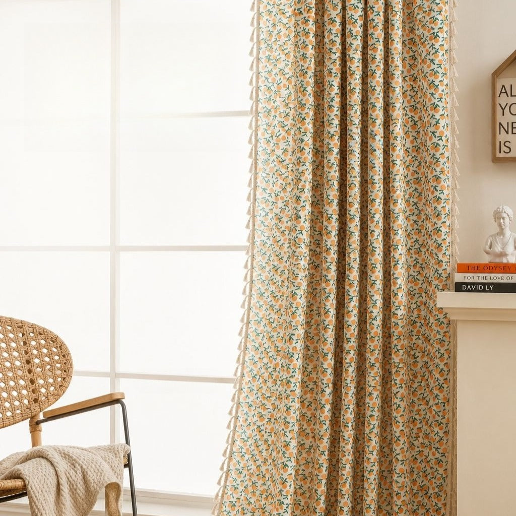Orange Fun Tassel Curtain