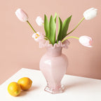 Ruffled Romance Glass Vase