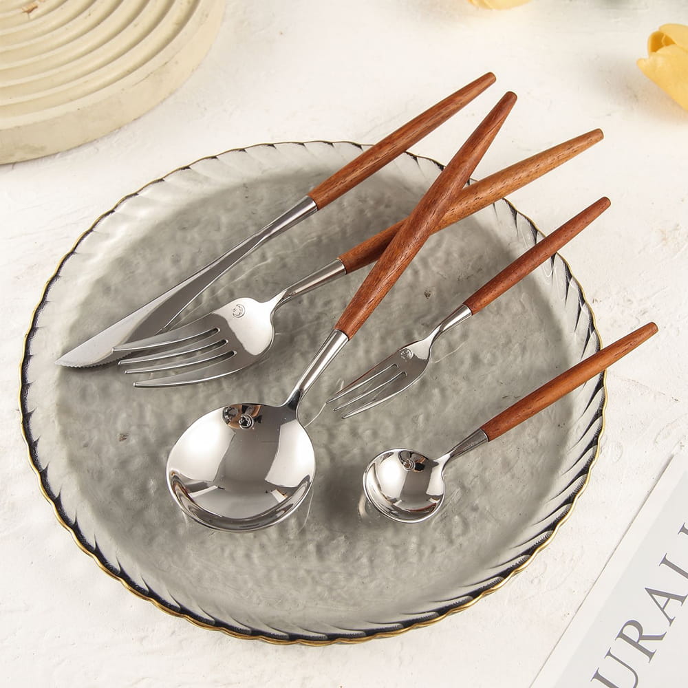 Dalbergia Rosewood Luxury Stainless Steel Cutlery Set