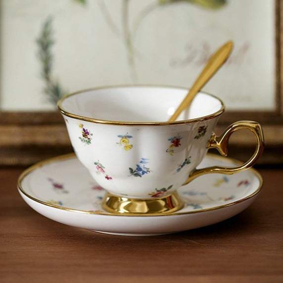 Golden Garden Sprig Teacup Set