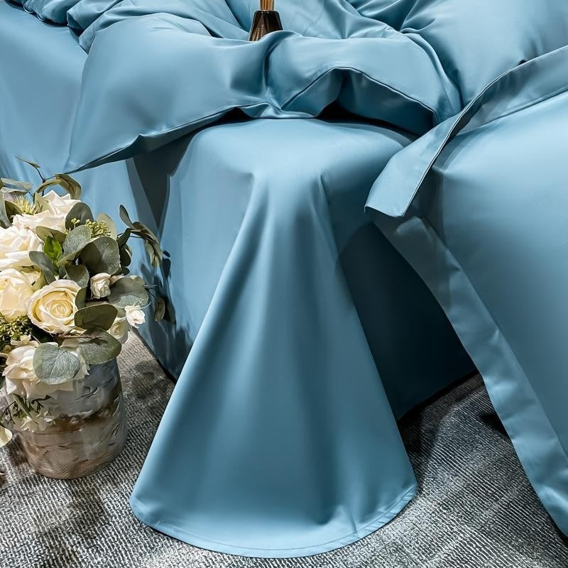 Neo Sky Blue Silky Egyptian Cotton Bedding Set