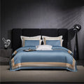 Luxor Blue Stripe Border Egyptian Cotton Bedding Set