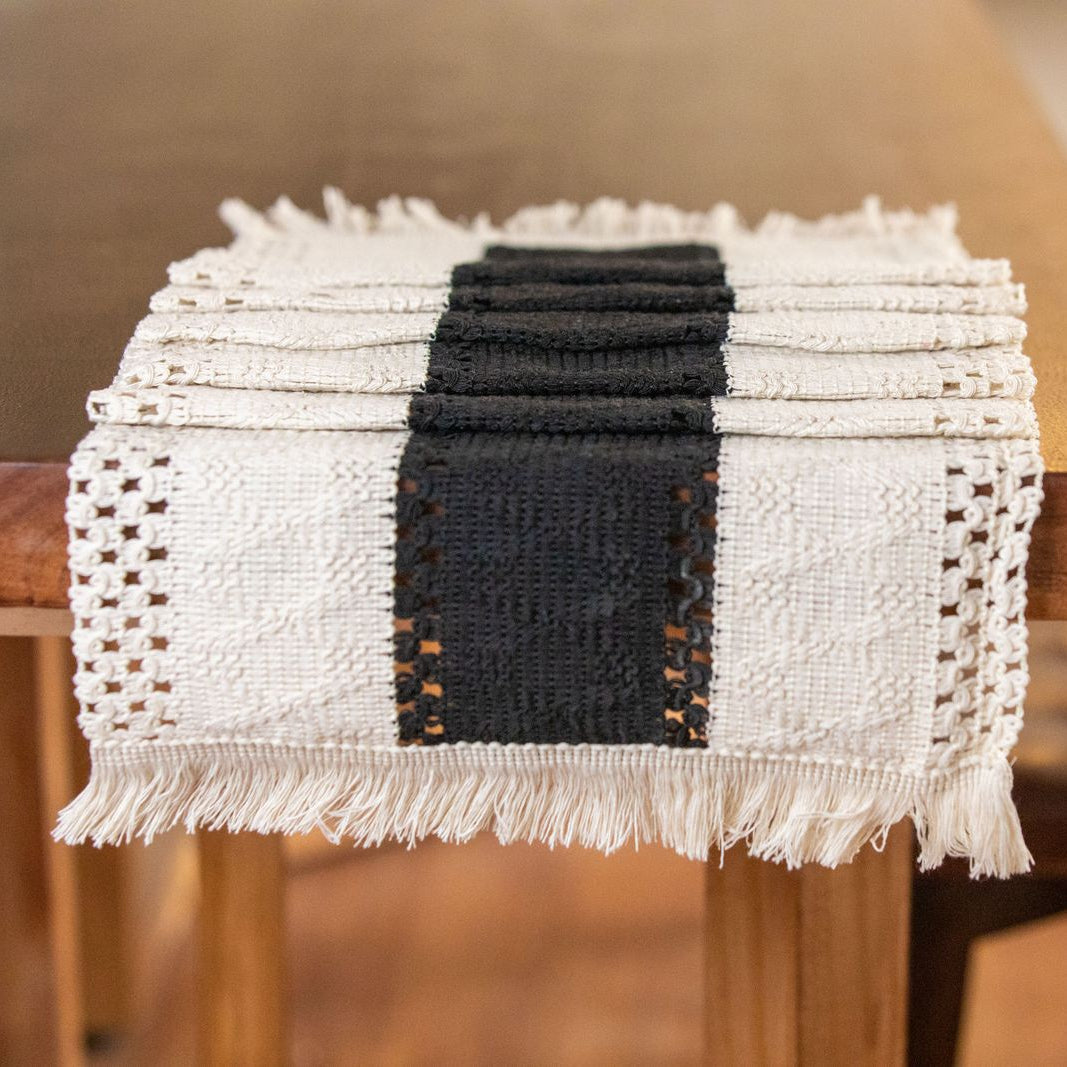 Nordic Woven Stripe Table Runner