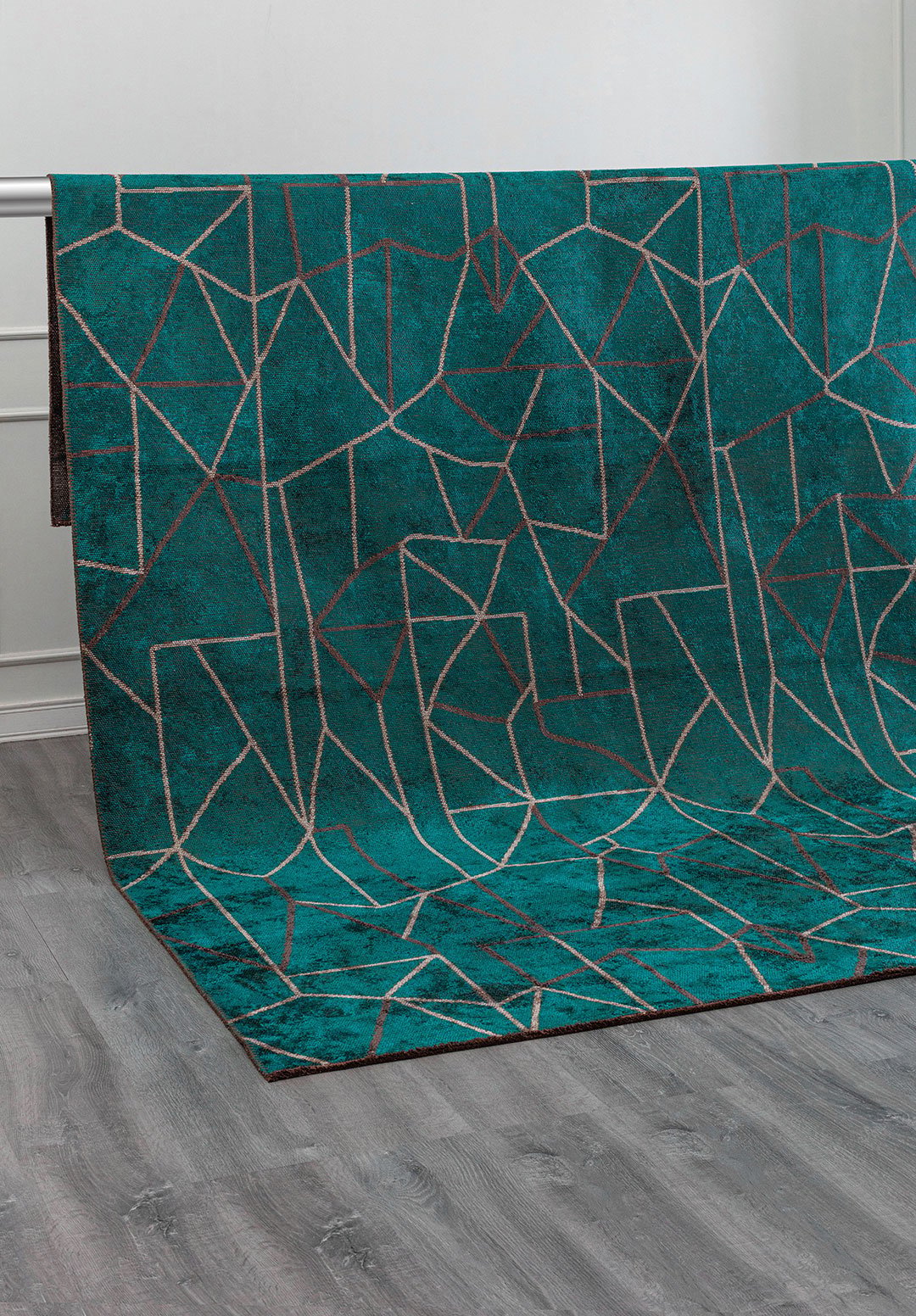 Delta Grey - Dark Turquoise Rug